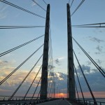 Öresundsbron - Most nad Sundem o zachodzie słońca