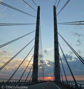 Öresundsbron - Most nad Sundem o zachodzie słońca