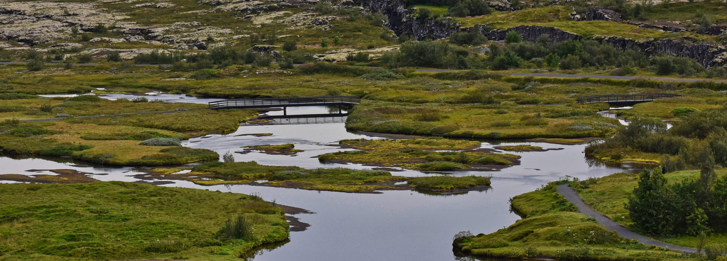 Þingvellir- woda i zieleń