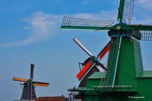 Młyny De Gekroonde Poelenburg, De Kat i De Zoeker, Zaanse Schans, Holandia