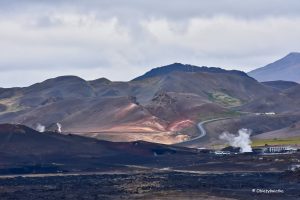 Islandia widziana z wulkanu Hverfjall