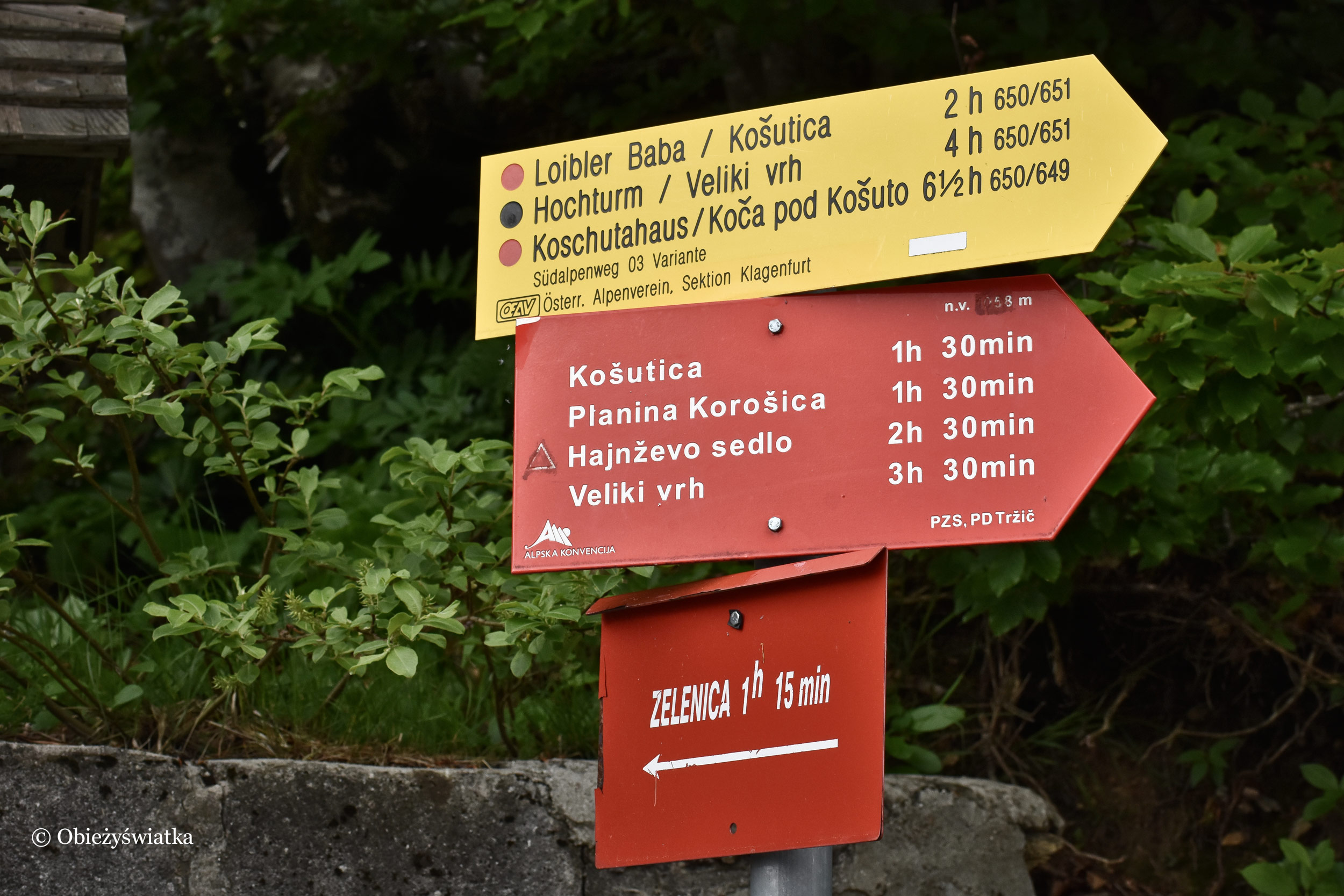 Szlaki na przełęczy Ljubelj, Słowenia