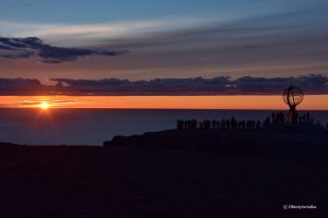 Zachód słońca, Nordkapp, Przylądek Północny, Norwegia