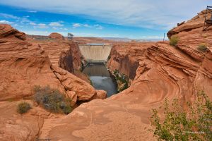 Colorado River and Glen Canyon Dam and Bridge