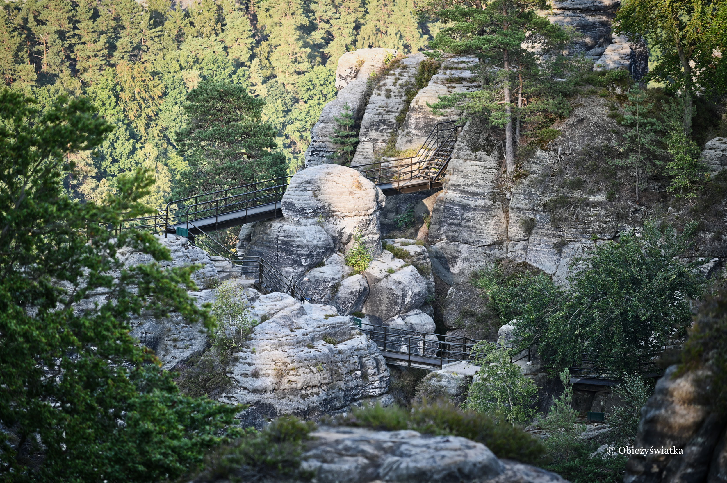 Mostki i schodki Bastei, Narodowy Park Saskiej Szwajcarii, Niemcy