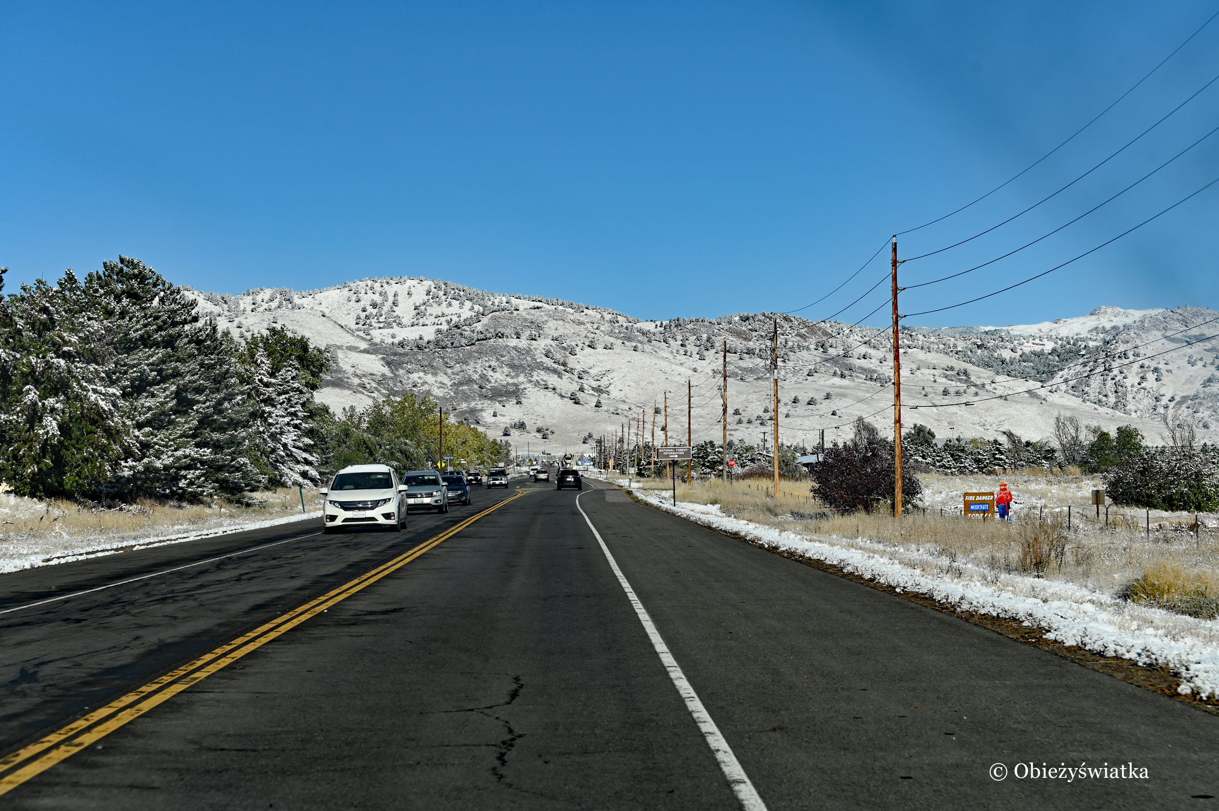 W drodze do Parku Narodowego Gór Skalistych, Rocky Mountain National Park, Colorado