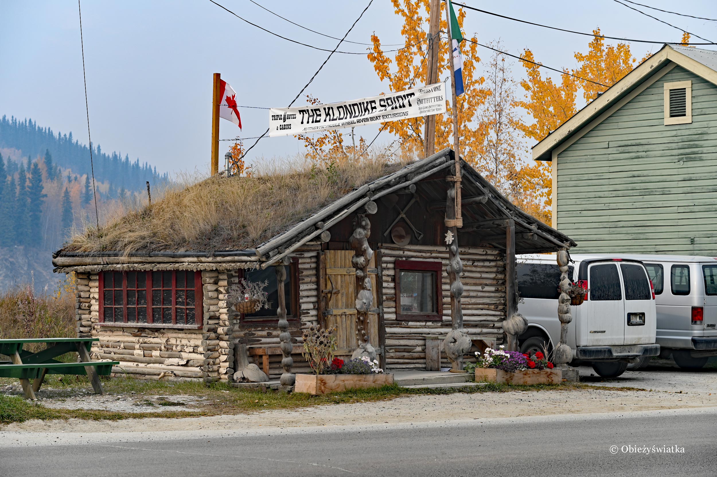 Drewniana zabudowa miasteczka - Dawson City, Kanada