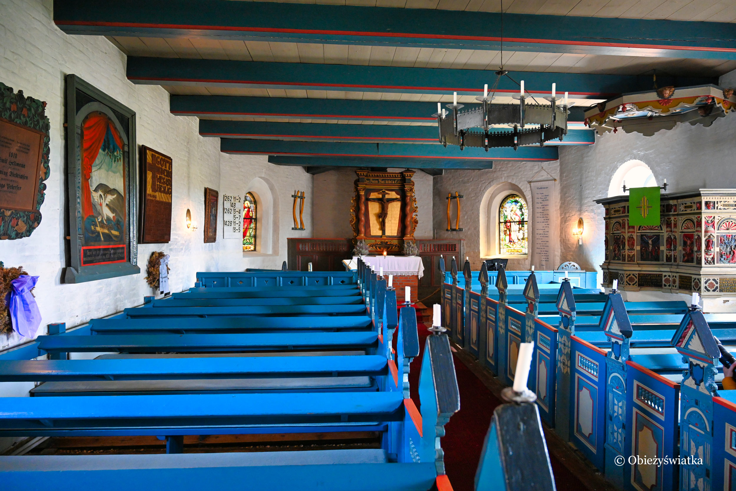 Wnętrze kościółka św. Jana, Hallig Hooge