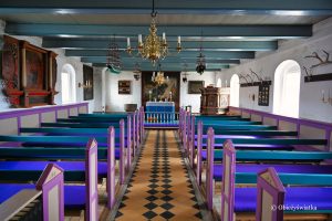 Liliowe ławki! - Kościółek na wyspie Mandø