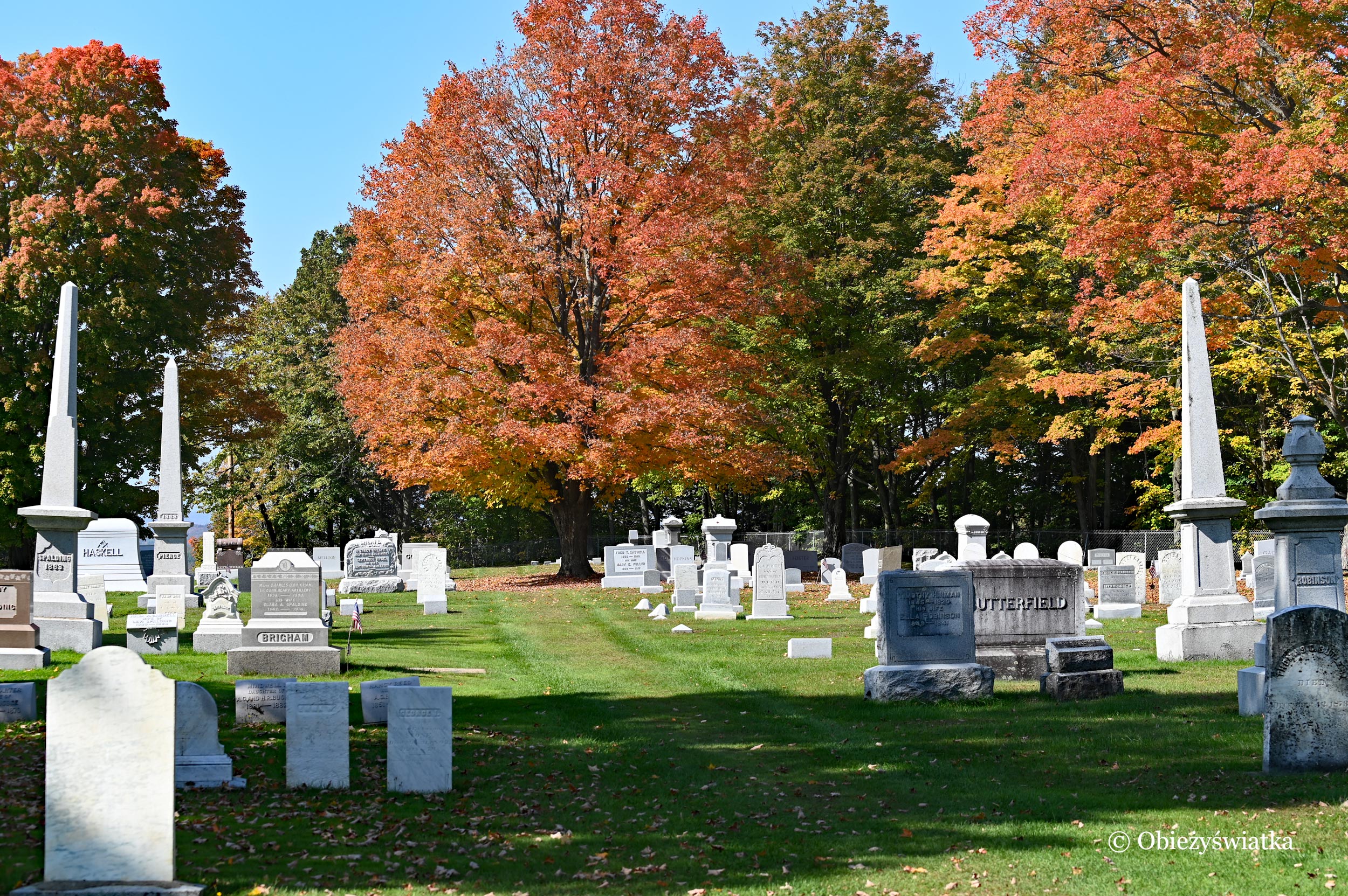 Cmentarz w miejscowości Derby Line, Vermont, USA